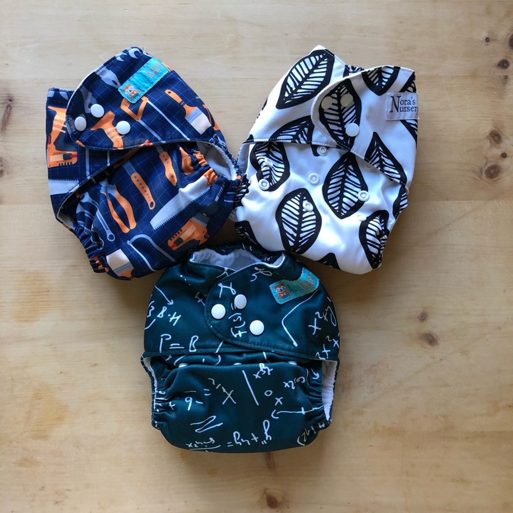 2 ALVABABY & 1 Nora’s Nursery Pocket Diapers